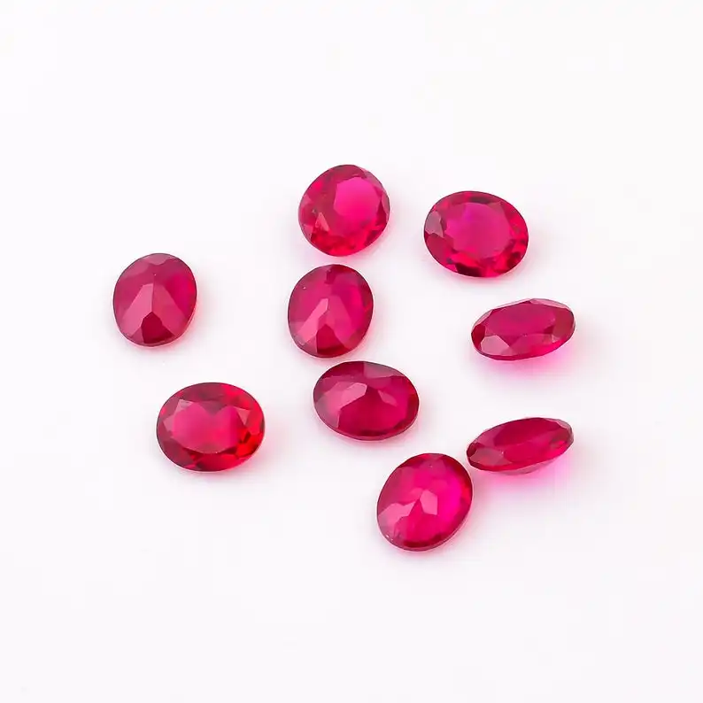 Corundum Red Ruby Flawless Mozambique Precious Pigeon Blood Shade Faceted Oval Cut Loose Gemstone For Jewelry Making