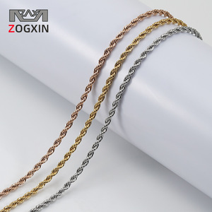 Zogxin Stainless Steel Braided Chain Necklace For Men And Women Titanium Steel Finished Pendant Jewelry Gift - Product Image 1