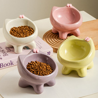 Bol en céramique super mignon pour chat et chien, accessoires d'alimentation pour animaux de compagnie