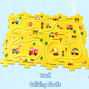 MILI 24 pièces Ensemble de rails de véhicule électrique d'aventure DIY, <span class=keywords><strong>circuit</strong></span> de glisse en plastique, puzzle de logique, jouets amusants à assembler pour enfants - Product Image 3