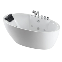 Baignoire autoportante en acrylique à surface solide, baignoire de massage intérieure, design moderne