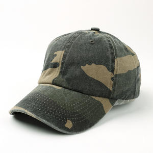 Nouvelle Casquette de Baseball Unisexe en Denim Dobby Lavé avec Broderie Camouflage Faite à la Main, Visière Courbe, Style Sportif et Décontracté, Printemps-Été - Product Image 1