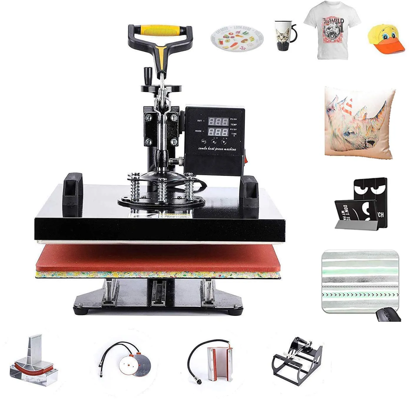 5 in1 Multifunction Canvas Bag Cap Mug T-shirt Tumbler Heat Press Sublimation Machine Sublimation Printer Printing Machine