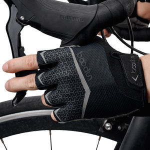 Guantes de bicicleta de medio dedo, malla transpirable, absorción de humedad, antideslizantes, absorción de impactos, para ciclismo, adultos, unisex - Product Image 1