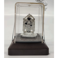 Élégante statue artisanale en argent du Dieu Ganesh, dans une boîte en verre transparent, pour la décoration de la maison, du temple, de la salle de Puja, écologique, pour Diwali, mariage, anniversaire