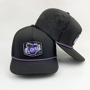 Đen OEM chất lượng cao có cấu trúc biểu tượng tùy chỉnh nhẹ cong vành 5 Bảng điều chỉnh CHA gorras chạy Mũ Golf dây mũ bóng chày - Product Image 1