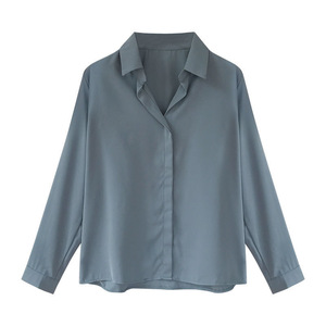 Camicette di <span class=keywords><strong>seta</strong></span> di primavera nuove da <span class=keywords><strong>donna</strong></span> <span class=keywords><strong>camicie</strong></span> a maniche lunghe alla moda camicetta taglie forti camicia da <span class=keywords><strong>donna</strong></span> - Product Image 2