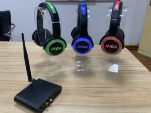 Auriculares Inalámbricos INDA RF77 de 3 Canales para Discoteca Silenciosa, Sonido Estéreo de Alta Fidelidad, con Luces LED, para Fiestas Silenciosas - Product Image 2