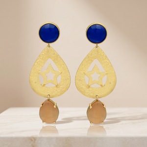 Pendientes Colgantes de Latón Chapado en Oro con Calcedonia Rosa, Hechos a Mano, con Piedras Preciosas, para Fiestas y Regalos - Product Image 2