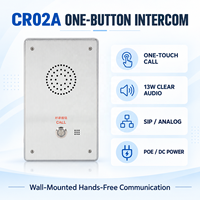 Interphone d'urgence SIP IP mural en alliage d'aluminium CE FCC à bouton unique PoE DC pour bureau de sécurité et sécurité publique