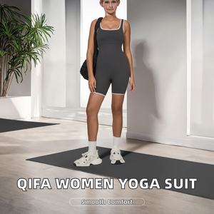 QIFA - Trajes de Yoga Ecológicos sin Costuras de Secado Rápido para Mujer, Ropa Deportiva para Gimnasio y Fitness, Ropa Deportiva Color Piel, Spandex/Nylon, Moldeadora - Product Image 2
