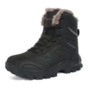 Winter high-top Martin boots construction site casual fleece tooling waterproof men's cotton shoes hiking shoes snow boots