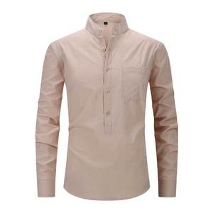 Chemise de plage <span class=keywords><strong>d</strong></span>écontractée pour homme <span class=keywords><strong>Henry</strong></span>, couleur unie, manches longues, pur coton, pour le printemps et l'été, nouvelle collection <span class=keywords><strong>Henry</strong></span> - Product Image 3