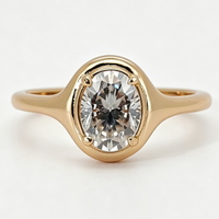 1,5ct Moissanit-Ringe VVS 18K Vergoldetes 925 Sterling Silber GRA-Zertifiziert Damen Verlobungsring Ovaler Moissanit-Ring