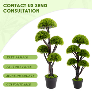 PZ-1-115 nhà phòng trang trí nội thất cảm ứng thực sự faked màu xanh lá cây trồng trong chậu với nồi Nhựa không phai nhân tạo topiary cây - Product Image 2