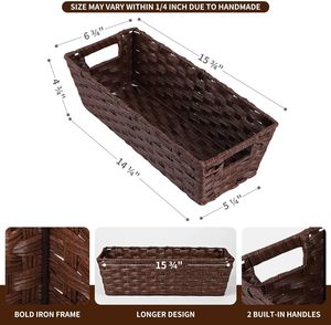 Giỏ lưu trữ <span class=keywords><strong>wicker</strong></span>, giỏ bồn cầu, giỏ phòng tắm, giỏ để trang trí, giỏ lưu trữ dệt để tổ chức - Product Image 3