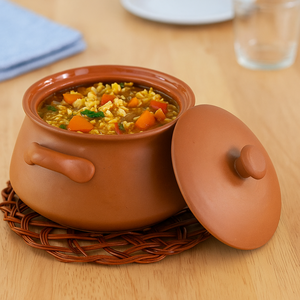 Pot à soupe en terre cuite créatif, pot de cuisson en terre cuite avec couvercle personnalisé pour le service au restaurant - Product Image 1