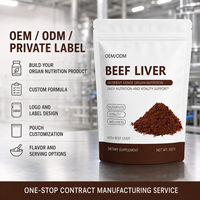 Complément alimentaire en poudre de foie de bœuf entier OEM Daily Nutrition 300g, sachet refermable, protéines, vitamine B12, fer, cuivre