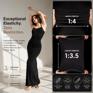Abito Lungo a Sirena per Donna con Logo Personalizzato, Compressione Seconda Pelle, Cinturino Regolabile, Doppio Strato - Product Image 3