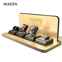 Support de présentation de montres de luxe Mason Fine Watch, pour 4 montres, en verre organique et métal, pour vitrine de magasin de montres