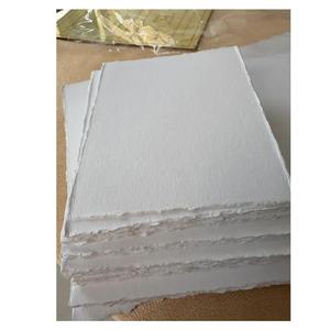 Venta al por mayor personalizado hecho a mano borde cubierto papel algodón trapo oro impresión Boda Invitaciones De boda De lujo - Product Image 4