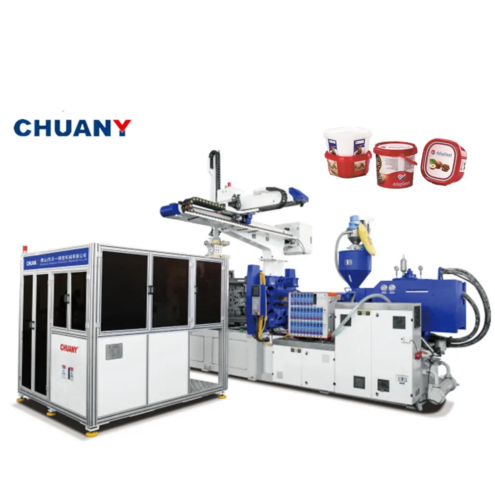 Chuany Sistem Lengan Robot Pelabelan Cetakan 5 Poros Motor Servo Iml Label Entri Atas untuk Mesin Cetak Injeksi Semi Otomatis