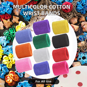 Veelkleurige Gebreide Katoenen Handdoek Polssteun Zweetbanden Voor Buiten Hardlopen - Product Image 2