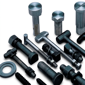 Factory Standard Hex <b>Flange</b> <b>Bolt</b> Steel Fastener with Stepped Head Nut and Plain Surface Finish for Machinery Equipment Mounting - Product Image 1