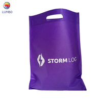 Sac à provisions à poignée découpée non tissé réutilisable robuste personnalisé couture écologique avec motif de lettres