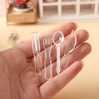 Mini-couverts à l'échelle 1:6, couteaux, fourchettes, cuillères, baguettes, modèle pour maison de poupée BJD, vaisselle miniature, accessoires de jeu d'imitation DIY