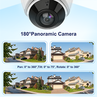4K 8MP 180 °   Caméra PoE de tourelle, vision nocturne couleur intelligente, détection de personnes et de véhicules, audio bidirectionnel, 120 dB, WDR, H.265, extérieur