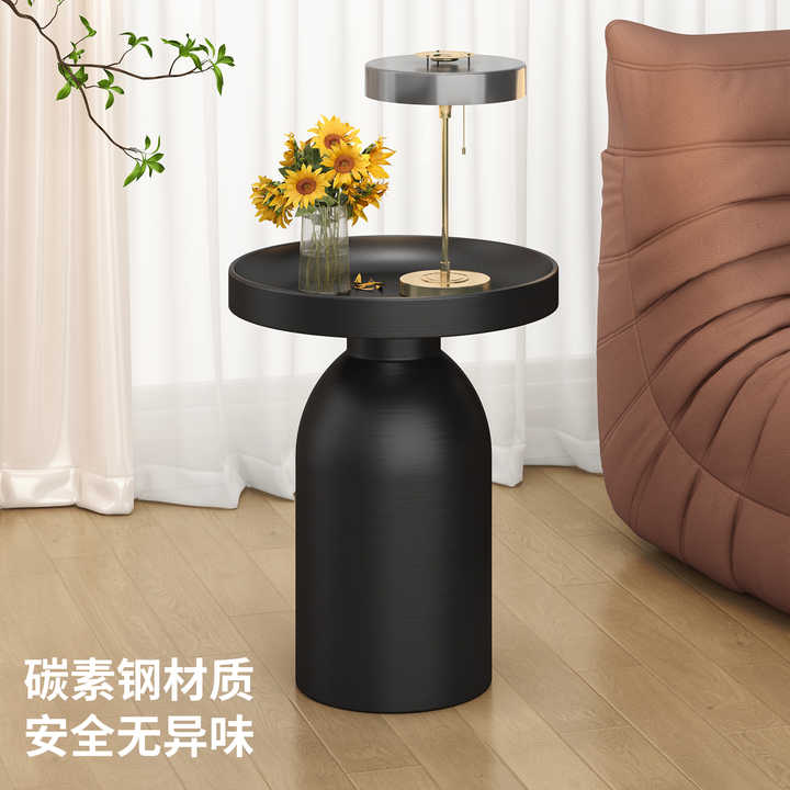 Italian Light Luxury Living Room Sofa Side Table Round Mini Coffee ...