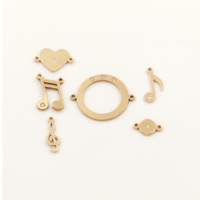Haute qualité 14k Or Rempli Double Trous Kroxin Coeurs Pendentif Lune Étoile Zircon Pendentifs Connecteur Charmes pour la Fabrication de Bijoux