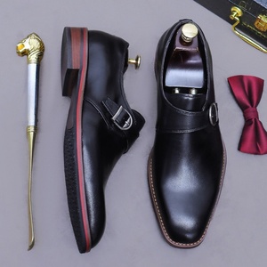 Zapatos de Hombre de Cuero Genuino de Alta Gama, Estilo Británico, Casuales de Negocios, Transpirables, Acabado Desgastado, Vintage, Punta en Pico, Cierre de Gancho - Product Image 3