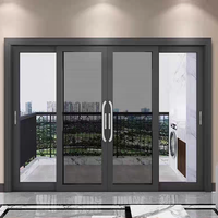 Porte coulissante de balcon en verre à rupture de pont thermique en aluminium à double vitrage, prix d'usine