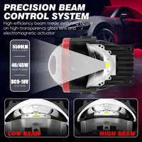 Feux antibrouillard LED de voiture de haute qualité de 3 pouces avec puces 3570, 40W/45W, 5500LM, bi-projecteur pour voiture 12V avec support Toyota Honda