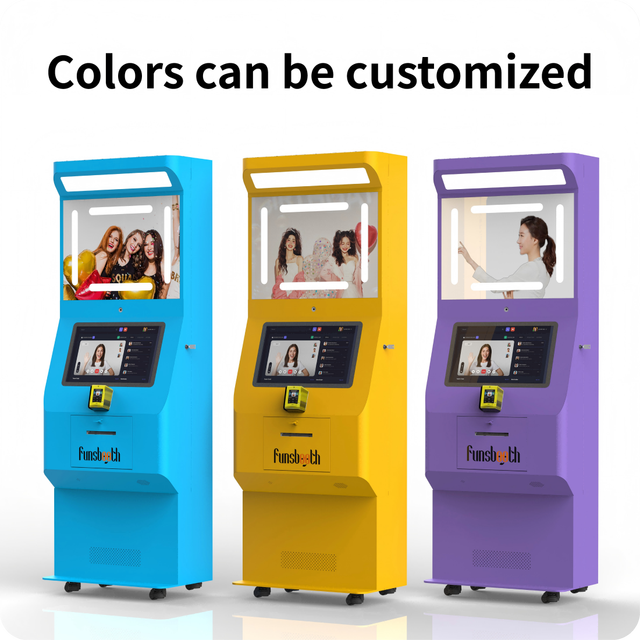 21.5Inch Touch Self-Service Photo Print Kiosk Passport ID Photo Printing Machine High Speed for Pharmacy Mall Supermarket Retail
