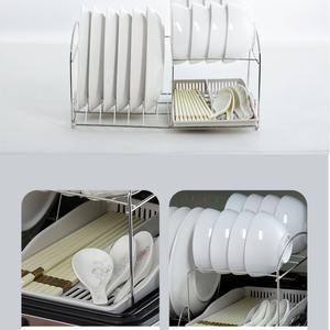 Égouttoir à vaisselle en acier inoxydable avec porte-gobelets, égouttoir carré pour évier de cuisine, compatible lave-vaisselle, 22L WJ - Product Image 4