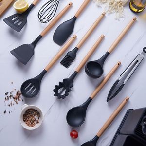 Ensemble de 19 couteaux de cuisine en acier inoxydable faits à la main, manches en bois, ambidextres, bord droit, seau de rangement en PP, couleur personnalisée - Product Image 3