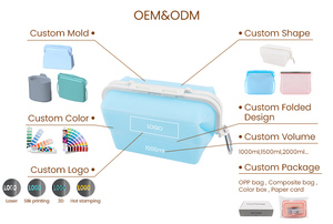 Sacs de conservation alimentaire en silicone réutilisables, étanches, compatibles congélateur, sans BPA, pour sandwichs, vente en gros usine, logo personnalisé OEM ODM - Product Image 2