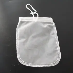 Reusable Food Grade Fine Mesh Reusable Nylon Net Filter Bags Nylon Filter Bag With Drawstring Design Nut Milk Filter Bag