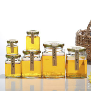 Tarro cuadrado de almacenamiento de vidrio con tapas 50ml 3 Oz 12 Oz 100mL 200ml 500 Ml Little Cheap Jelly Xuzhou Gafas Botella Frascos de miel - Product Image 6
