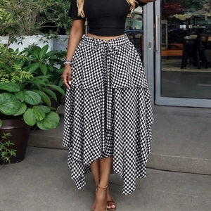 HK5218 Trendy 2026 Pakaian Musim Panas Butik Wanita Street Wear Gaya Unik Rok Panjang Wanita Elegan Model Irregular untuk Wanita - Product Image 1