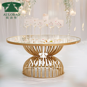 Table de mariage ronde en métal moderne en acier inoxydable - Product Image 4