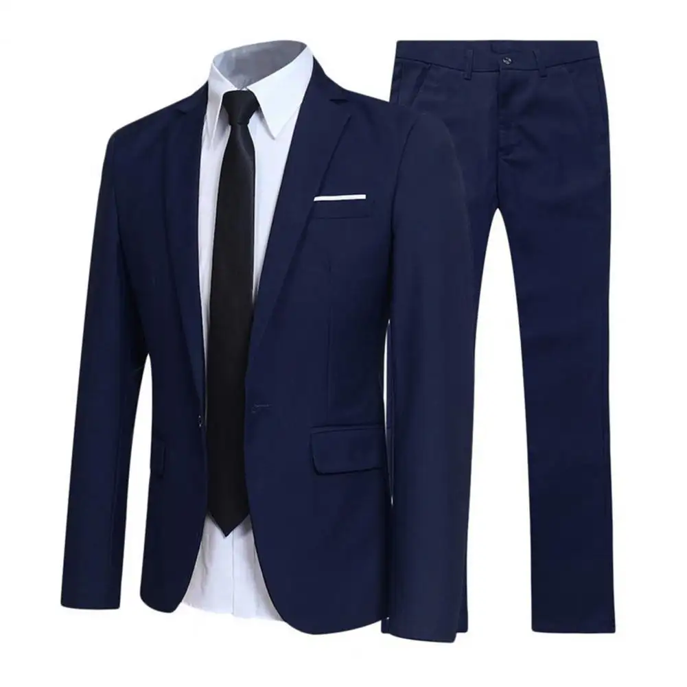 Costumes pour hommes Costume 2 pièces pour hommes Veste blazer à un bouton Pantalon gilet avec cravate Ensemble costume smoking pour hommes Bonne qualité