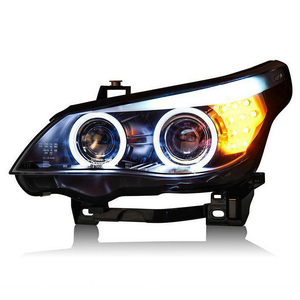 Conjunto de Faros Delanteros para <span class=keywords><strong>BMW</strong></span> E60 Serie 5 520i <span class=keywords><strong>523i</strong></span> 525i 530i 2003-2010, Ojo de Ángel, Lente de Proyector Bi-Xenón, Actualización LED DRL - Product Image 5