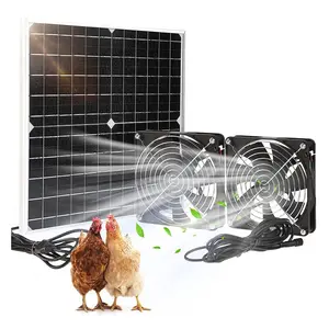 Portable 12V 16V 20W Outdoor Waterproof Solar Panel USB Mini Ventilation Exhaust Fan for Greenhouse Chicken House Shed