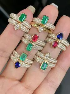 14K Yellow Gold Ladies Fashion Ring Lab Grown Diamond Engagement Ring