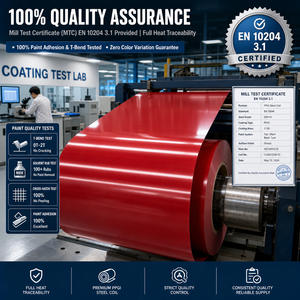 Precio de Fábrica, Panel de Techo Metálico Pintado, Prepintado con PVDF/PE, Recubierto de Color, Galvanizado PPGL Z40 <span class=keywords><strong>60</strong></span> EN, Grosor de 0.12-1mm - Product Image 4