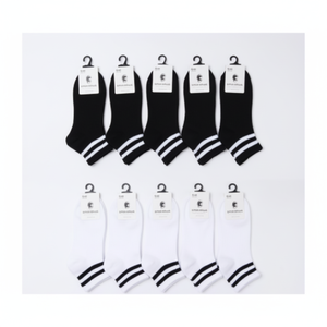 Comodi calzini da barca a righe da uomo colori misti che assorbono il sudore con Logo personalizzabile Jacquard e stampa digitale - Product Image 1